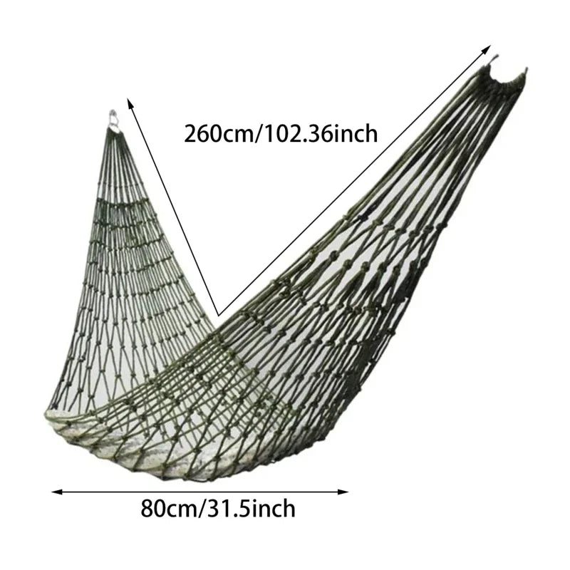 Single Person Outdoor Camping Hammock Thick Mesh Nylon