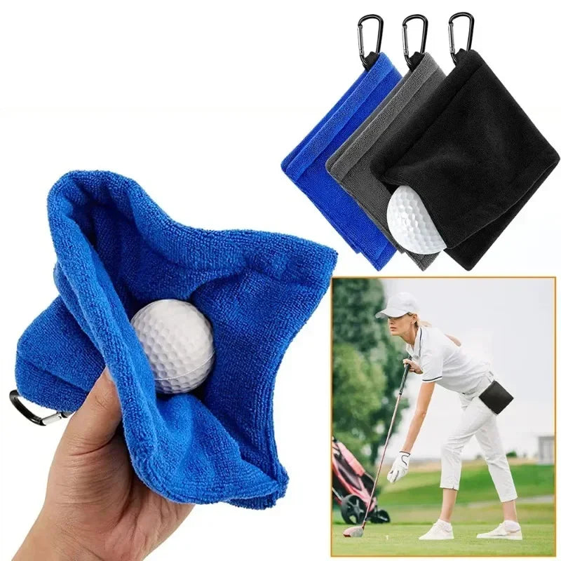 PGM Microfiber Golf Ball Cleaning Towel with Carabiner Hook