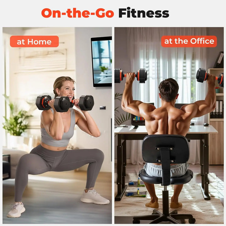 Adjustable Dumbbell Set 25LB – Anti-Slip Handle for Home Fitness