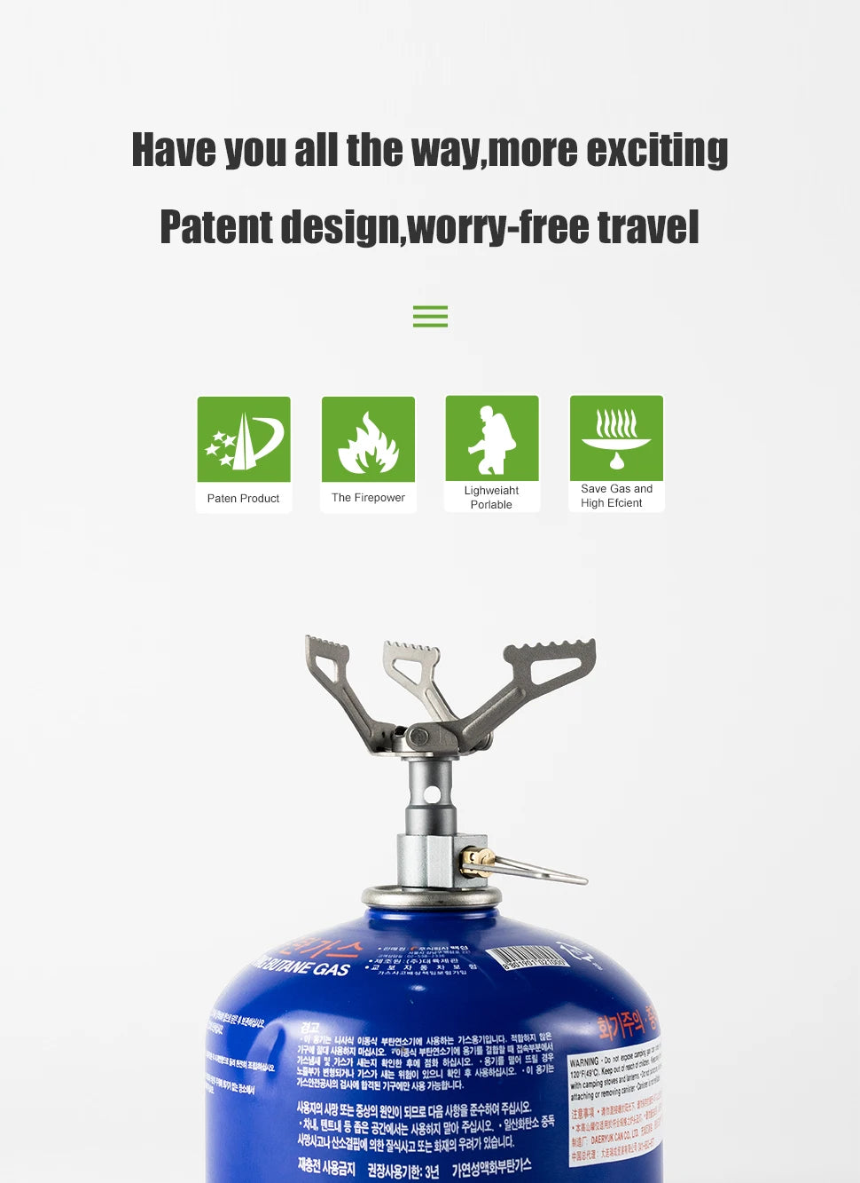 BRS-3000T Ultralight Titanium Camping Stove – 25g Mini Gas Burner