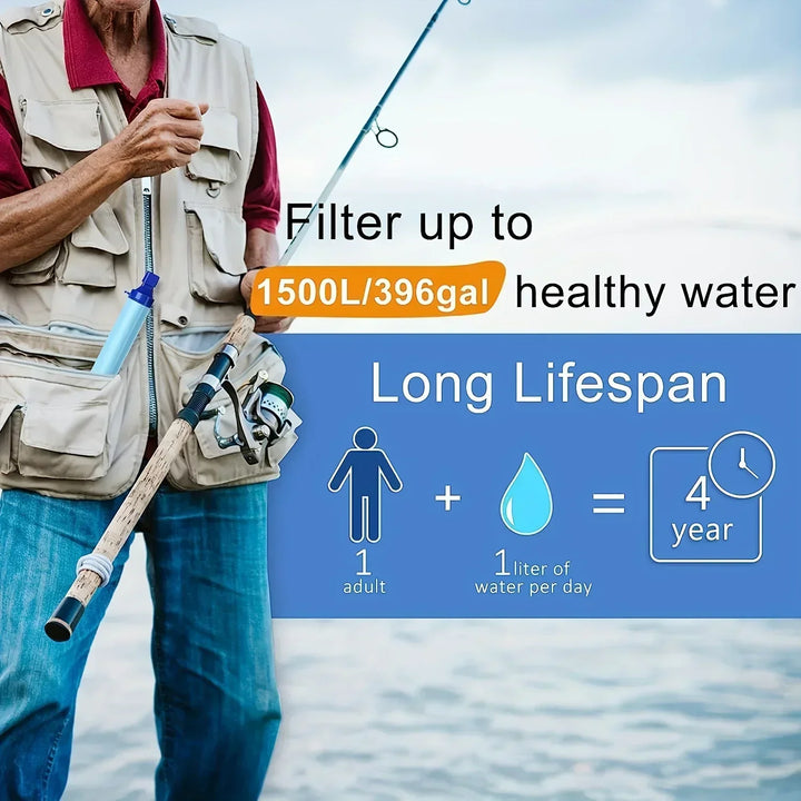 10000 Gallon Personal Water Filter Straw Portable Survival Purifier