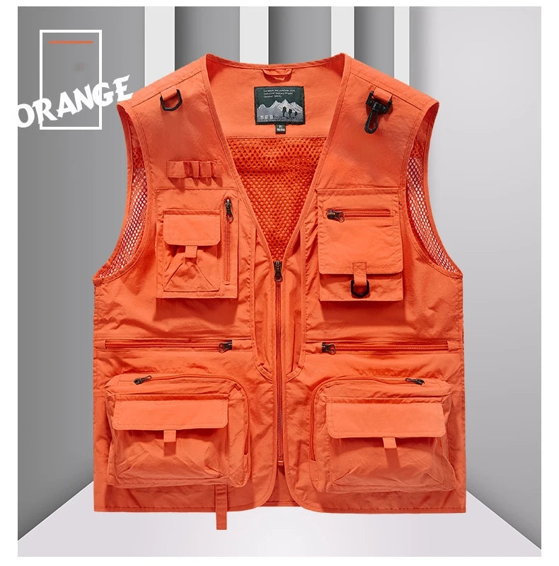 FGKKS Men’s Outdoor Multi-Pocket Vest Breathable Sports Coat