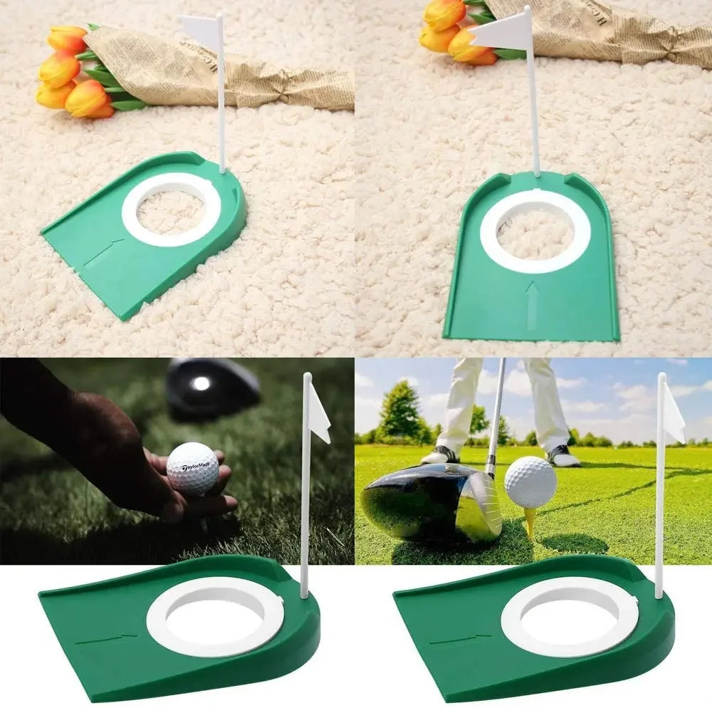 Indoor Golf Putting Trainer with Adjustable Hole & Flag