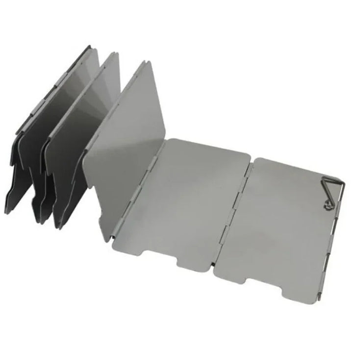 9-Plate Foldable Camping Stove Windshield – Aluminum Alloy Windproof Screen