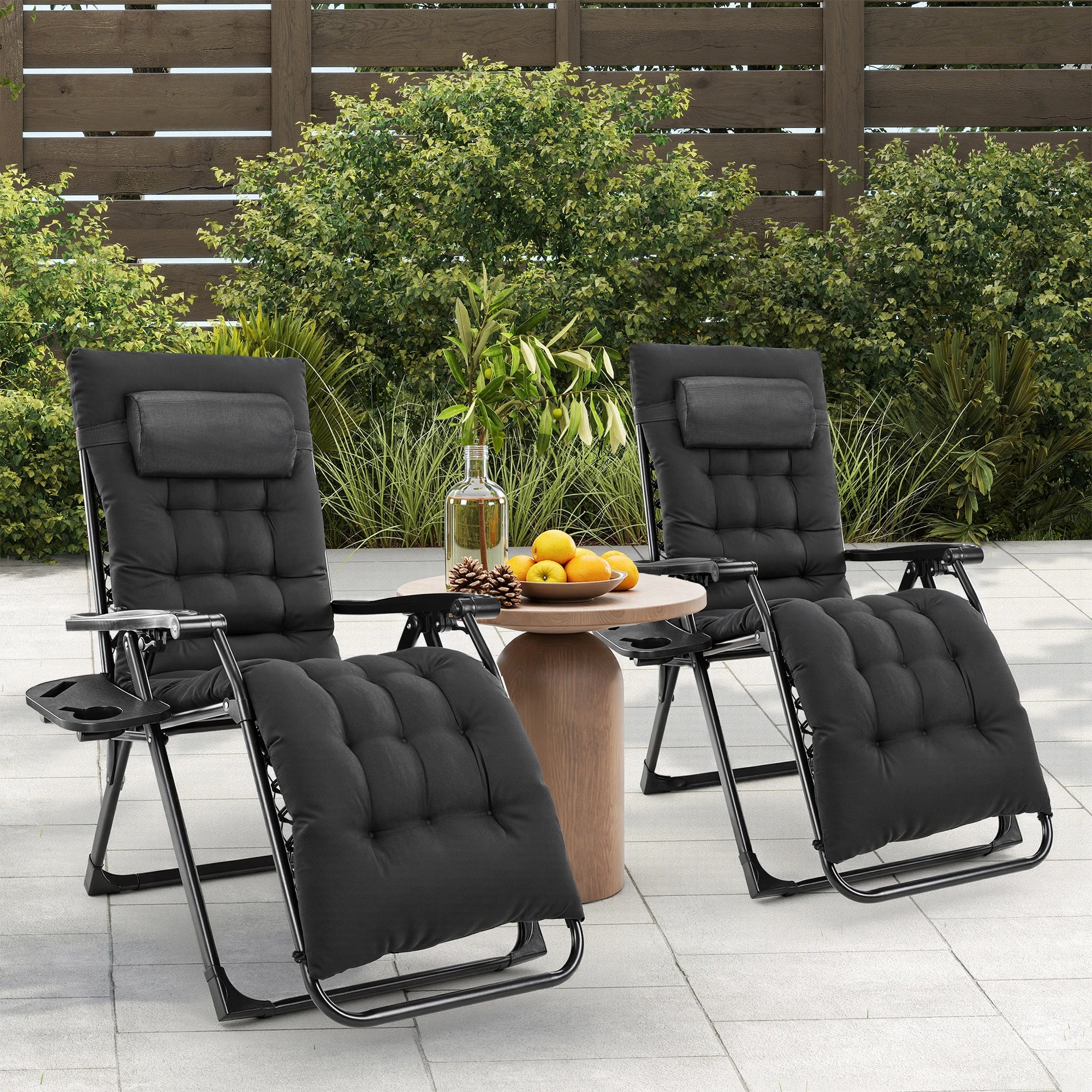 JHK Zero Gravity Recliner Chairs Set of 2 with Cup Holders