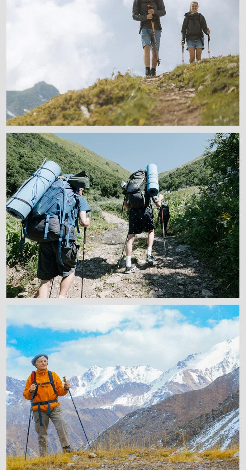 2PCS Ultralight Adjustable Trekking Poles with Quick Lock