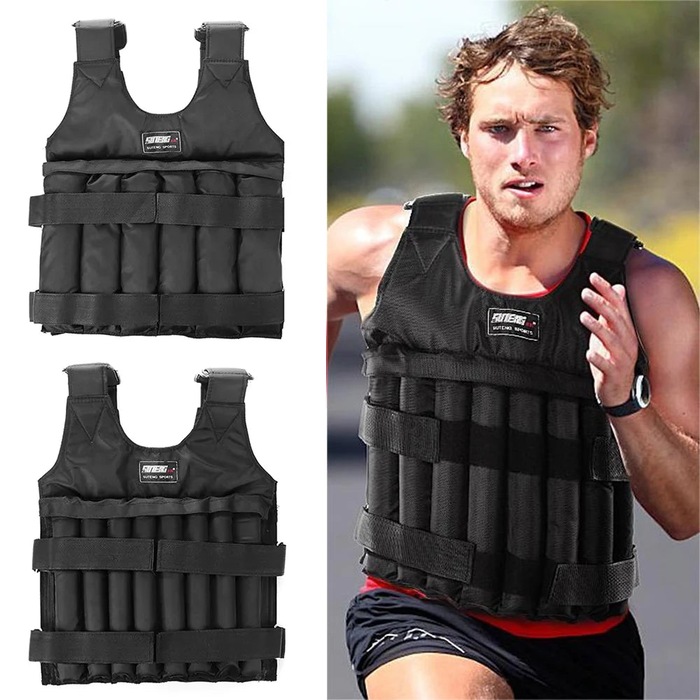 Adjustable Weighted Vest – 3/15/35kg Fitness Training & Running Jacket
