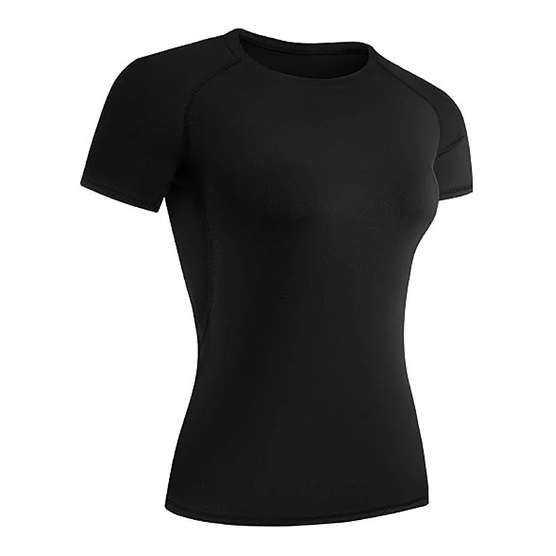 Women’s Compression Short Sleeve Athletic Quick-Dry Workout Shirt