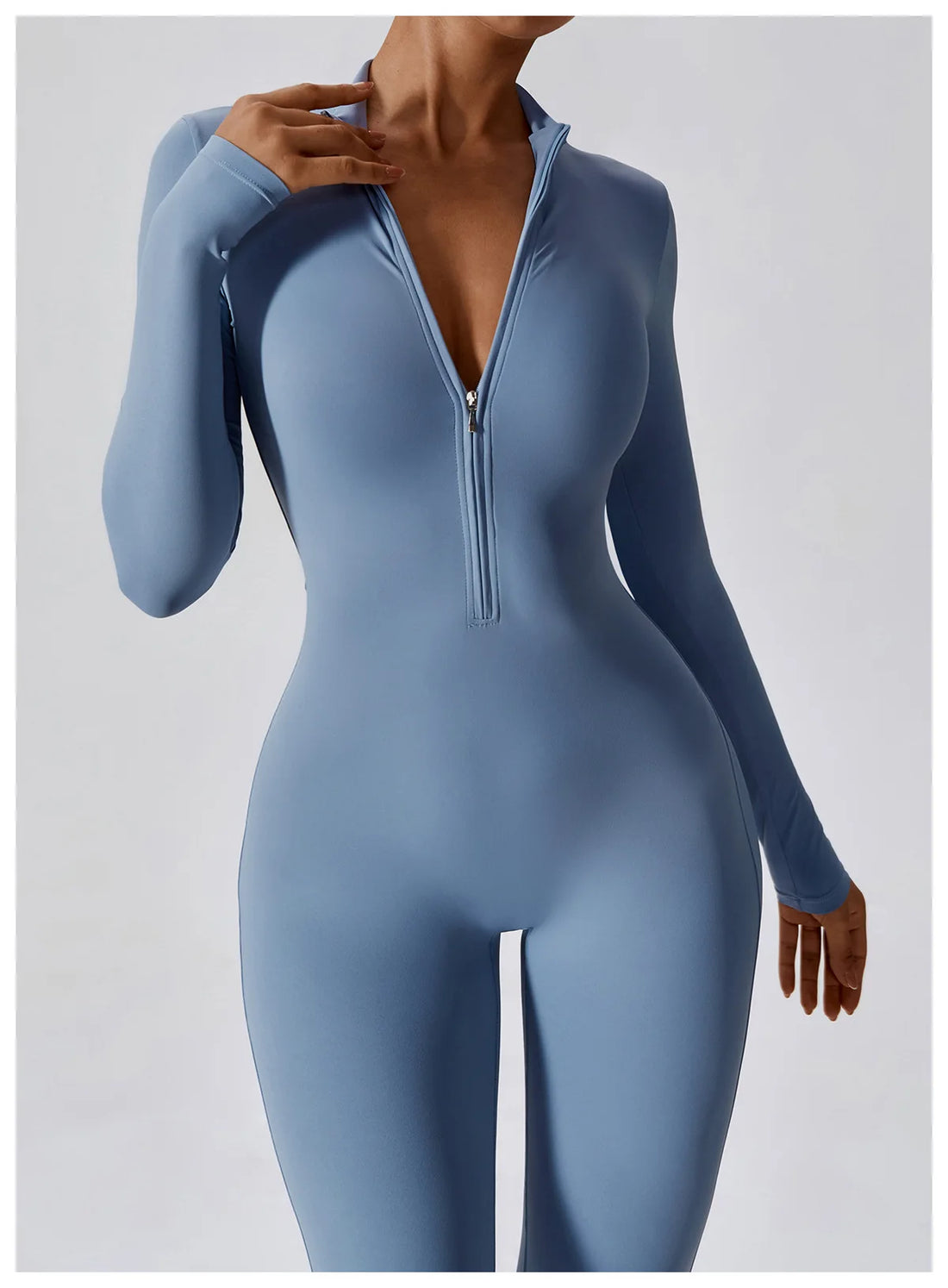 Women’s Summer Zipper Workout Jumpsuit Fitness Yoga Set