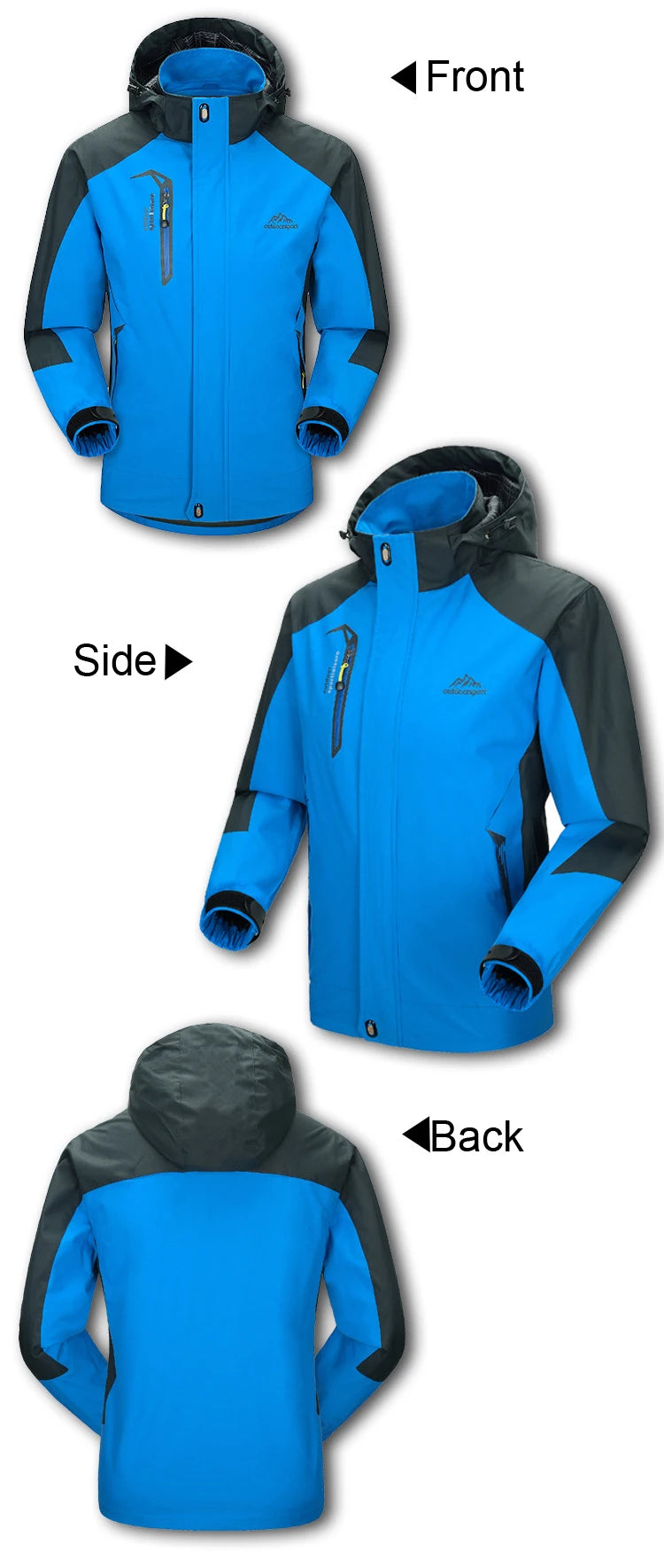 TRVLWEGO Men’s Waterproof Hiking Jacket Outdoor Windbreaker
