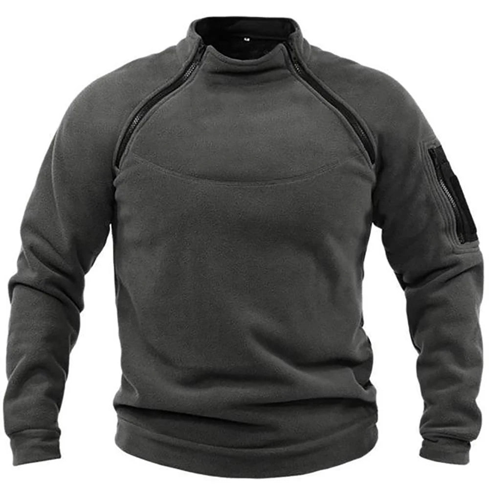 Men’s Tactical Fleece Jacket Windproof Thermal Hiking Coat