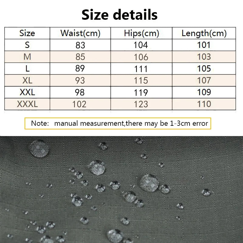 Men’s Tactical Cargo Work Pants Waterproof Outdoor Trousers