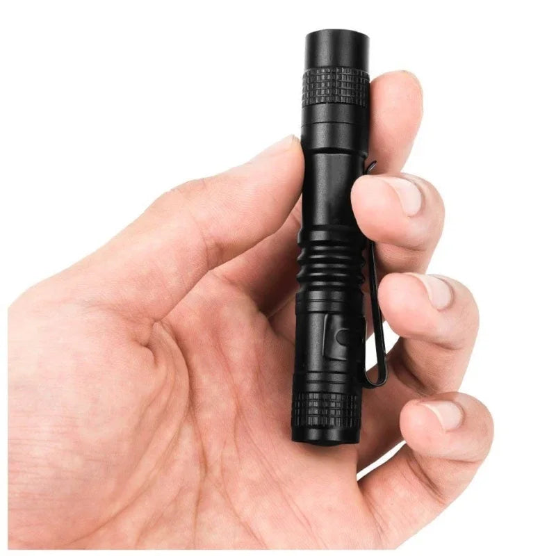 Mini LED Pen Flashlight Tactical Pocket Torch with Clip