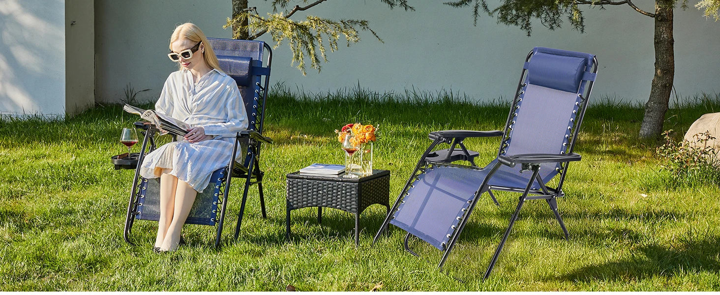 JHK Zero Gravity Recliner Chairs Set of 2 with Cup Holders