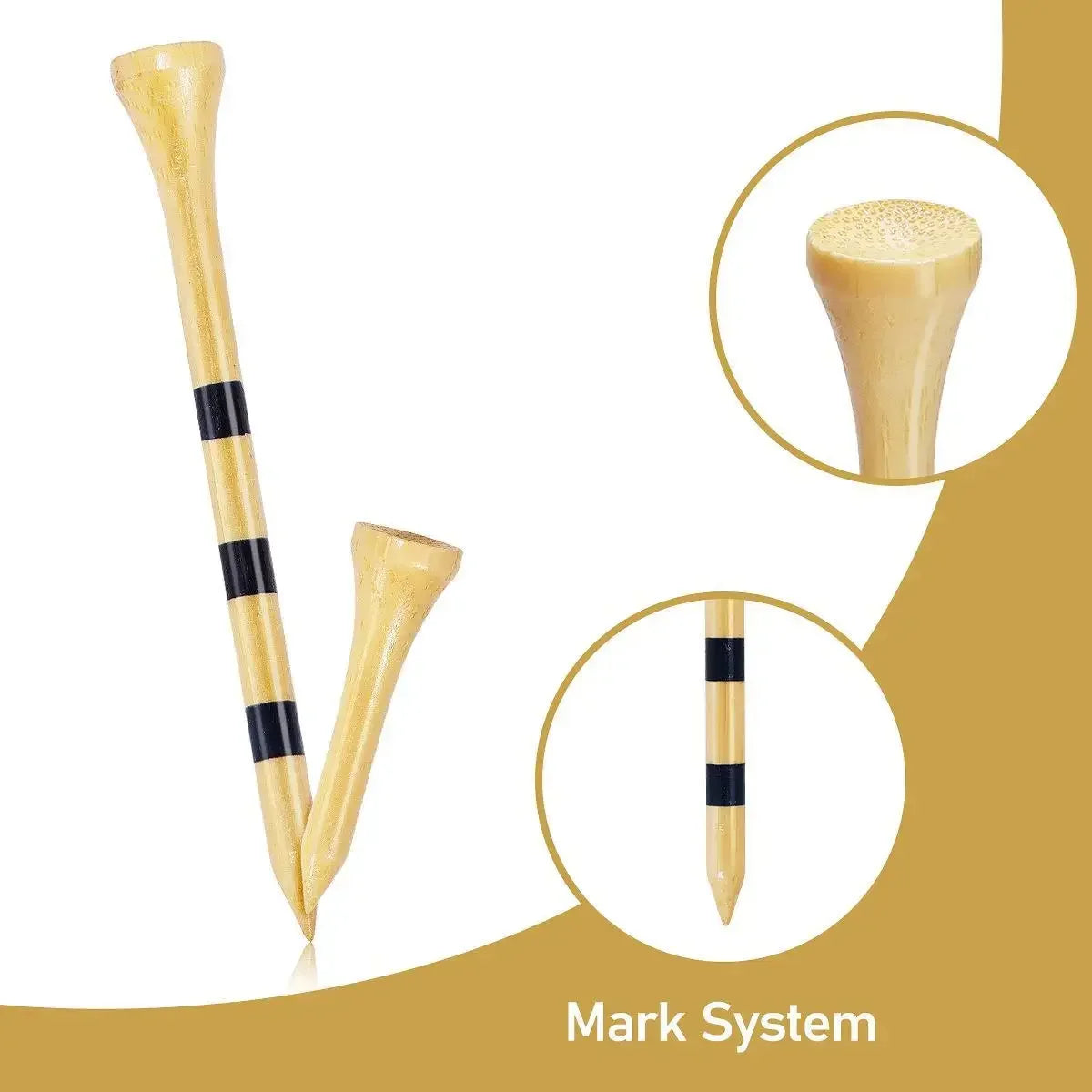 PGM 50pcs Durable Bamboo Golf Tees