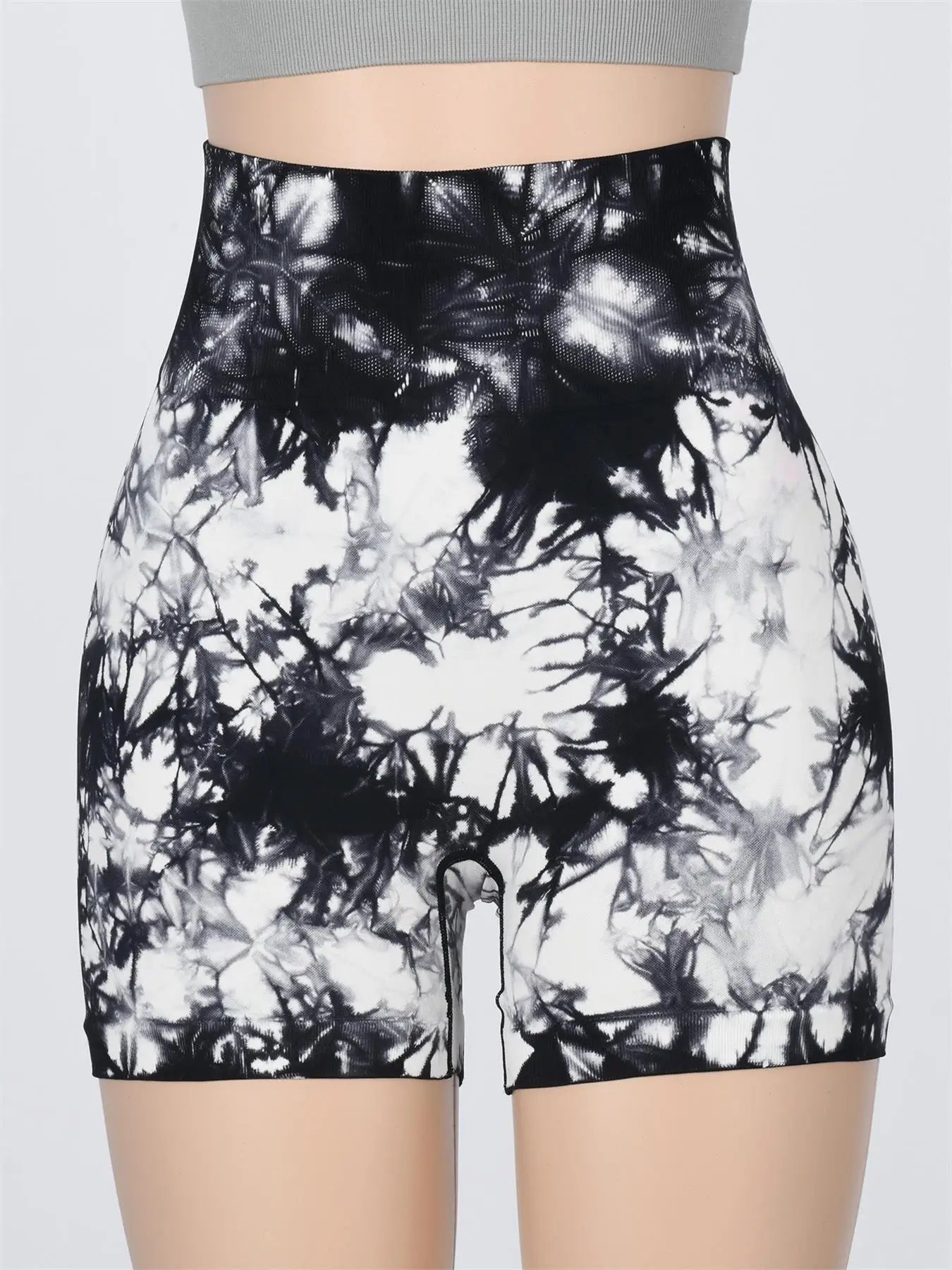 Women’s Tie-Dye High Waist Ruched Sports Yoga Shorts