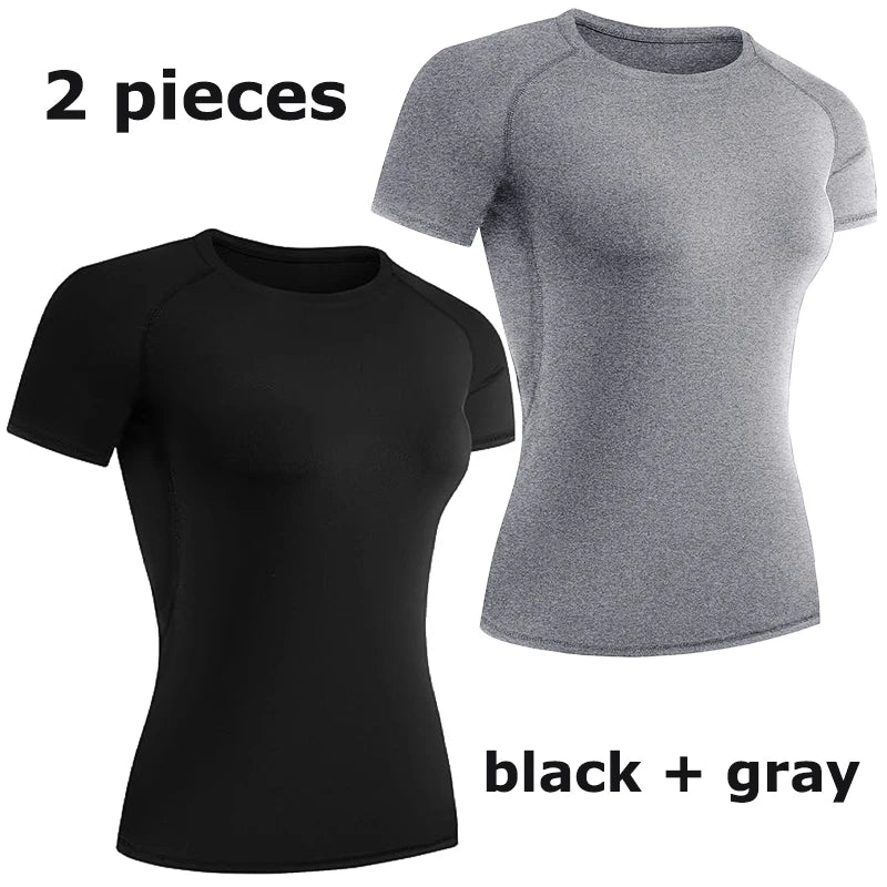 Women’s Compression Short Sleeve Athletic Quick-Dry Workout Shirt