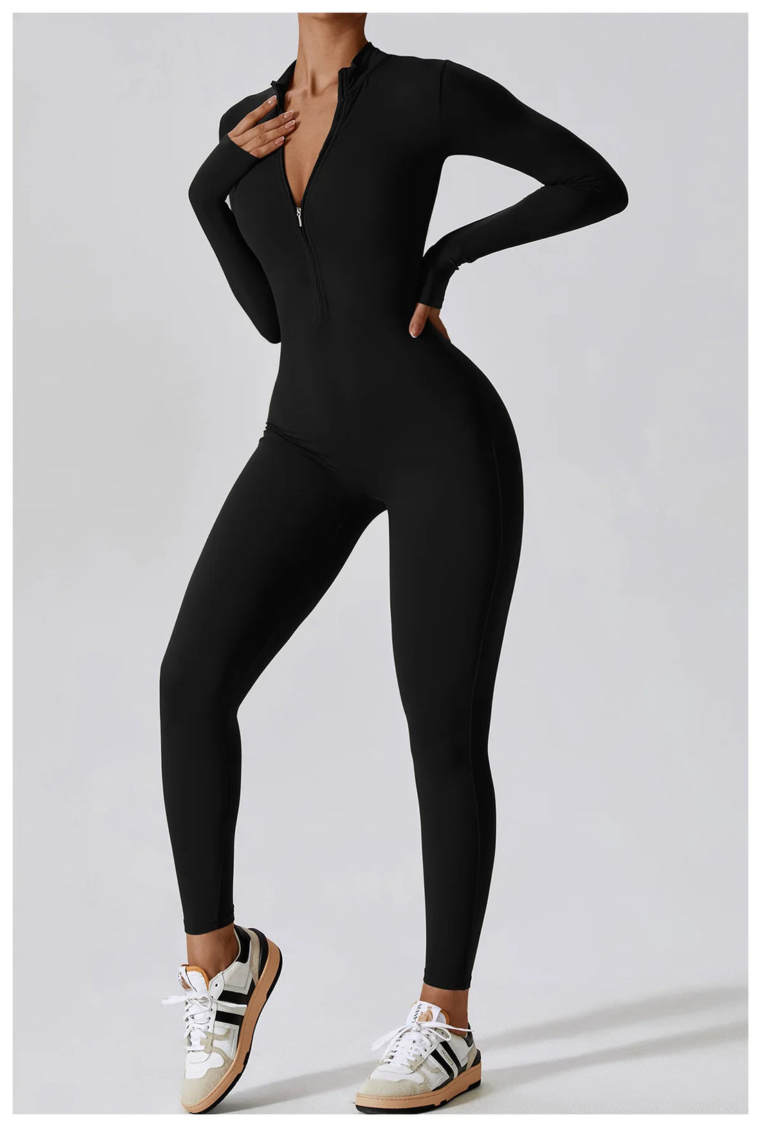 Women’s Summer Zipper Workout Jumpsuit Fitness Yoga Set