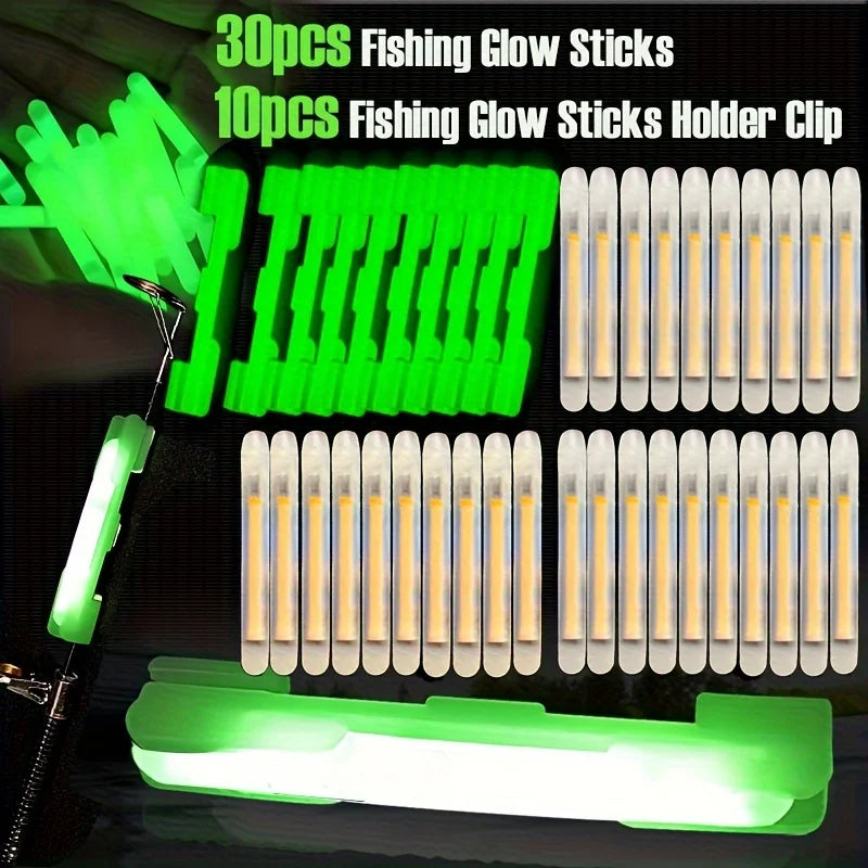 40pcs Night Fishing Luminous Stick Set with Glow Clips