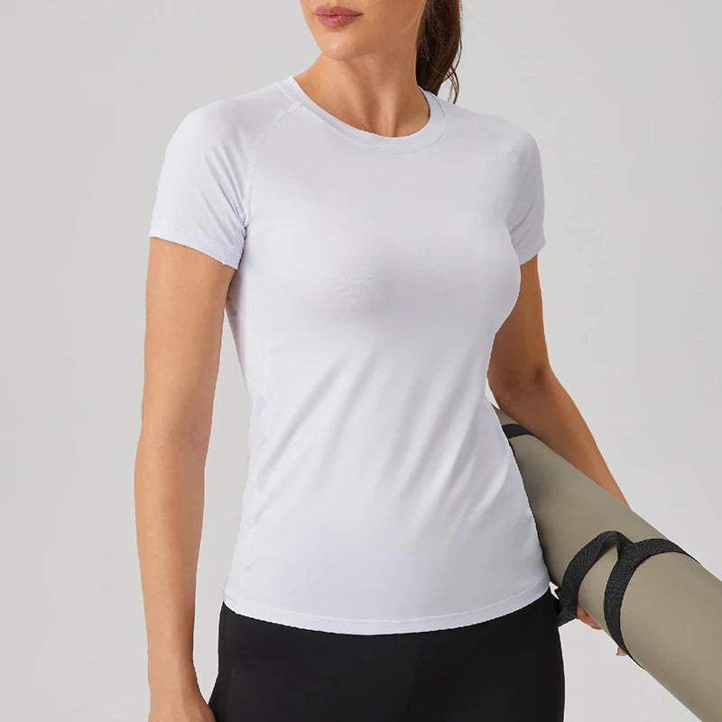 Women’s Compression Short Sleeve Athletic Quick-Dry Workout Shirt