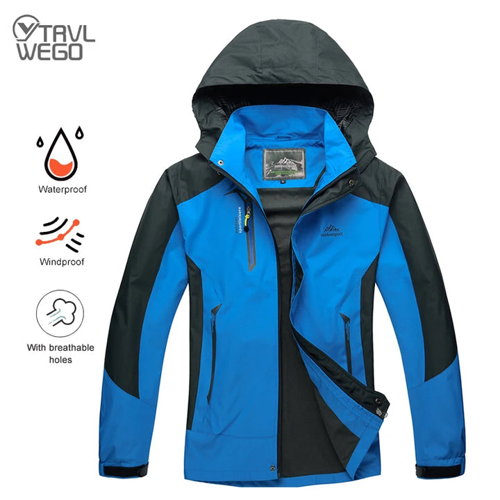 TRVLWEGO Men’s Waterproof Hiking Jacket Outdoor Windbreaker