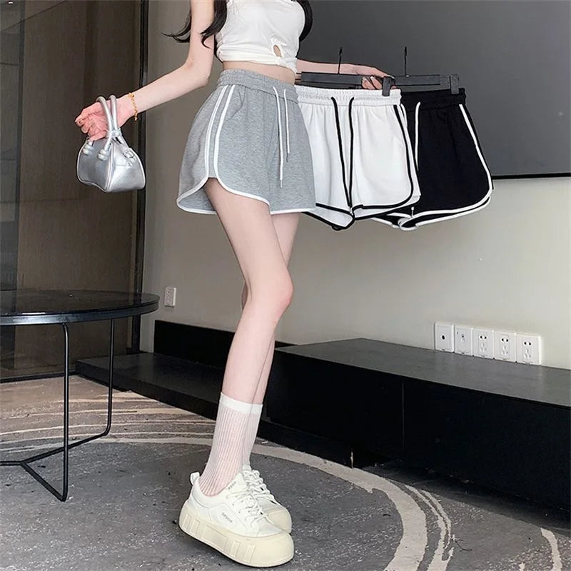 Women’s Yoga Shorts Loose Mid-Waist Breathable Wide-Leg