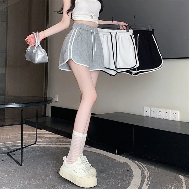 Women’s Yoga Shorts Loose Mid-Waist Breathable Wide-Leg