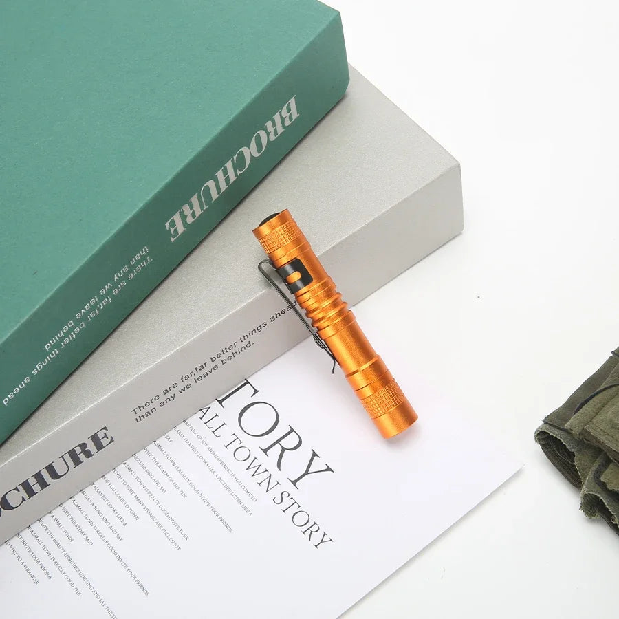 Mini LED Pen Flashlight Tactical Pocket Torch with Clip