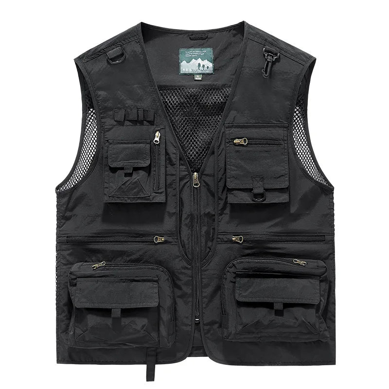 FGKKS Men’s Outdoor Multi-Pocket Vest Breathable Sports Coat