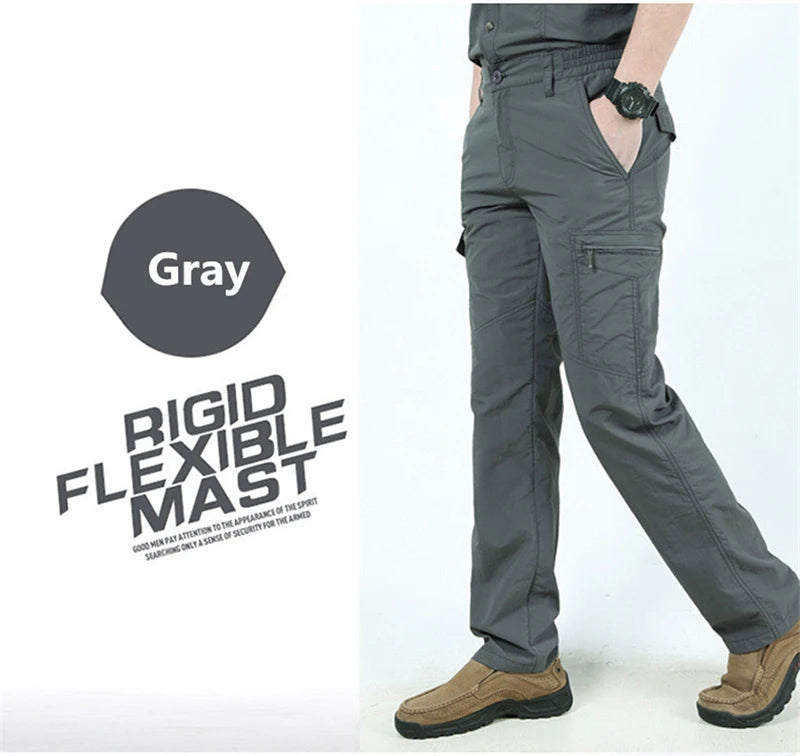 Men’s Summer Tactical Cargo Pants Lightweight Waterproof