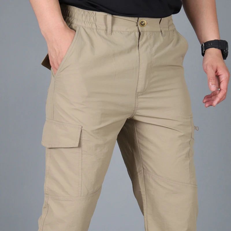 Men’s Summer Tactical Cargo Pants Lightweight Waterproof