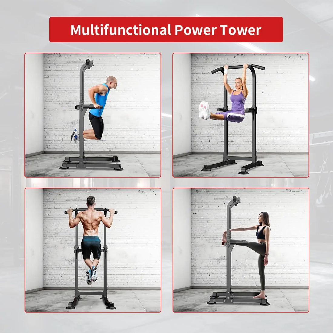 Adjustable Power Tower – Pull-Up, Dip & Chin-Up Station for Home Gym