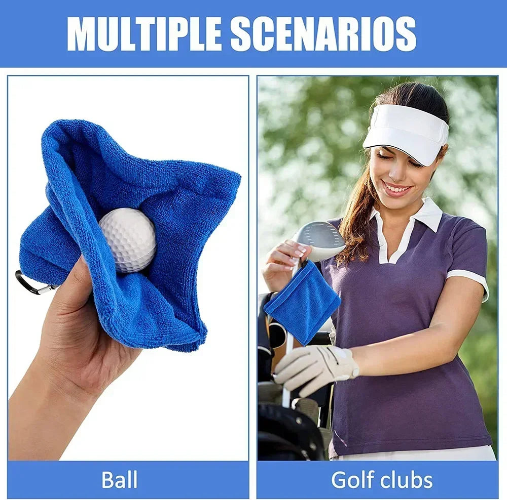 PGM Microfiber Golf Ball Cleaning Towel with Carabiner Hook
