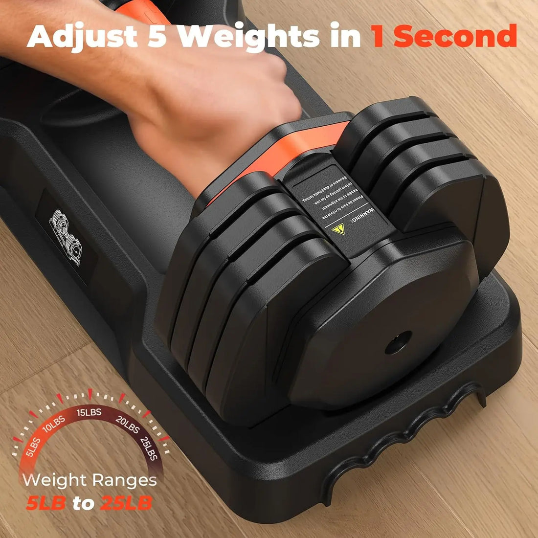 Adjustable Dumbbell Set 25LB – Anti-Slip Handle for Home Fitness