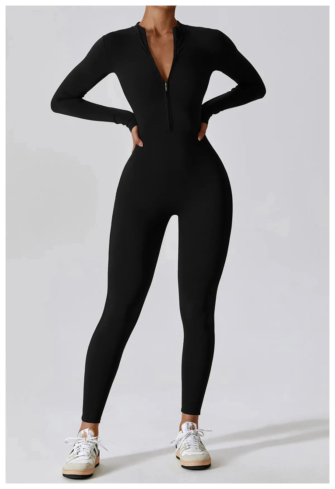 Women’s Summer Zipper Workout Jumpsuit Fitness Yoga Set