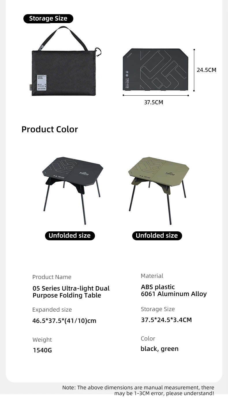 ShineTrip 05 Ultralight Camping Table – Folding Dual-Purpose Portable Table