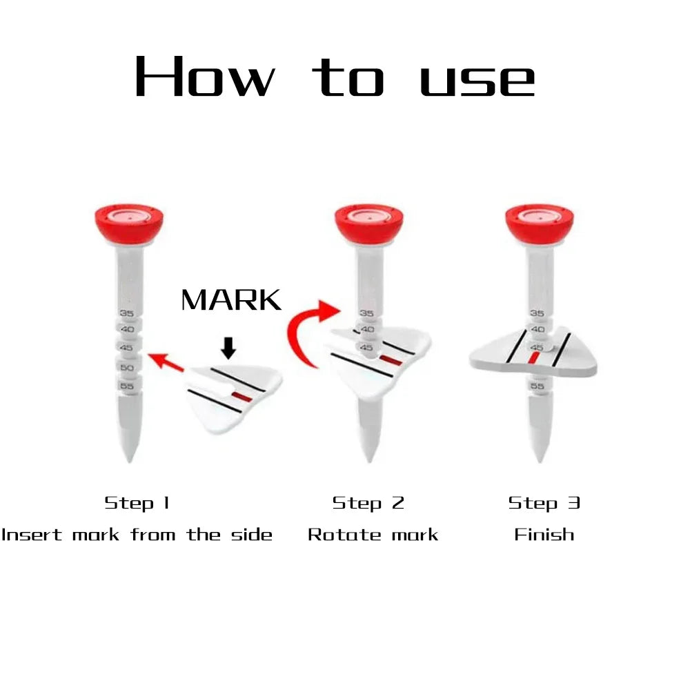 4pcs Adjustable-Height Golf Tees 33–55mm Training Accessories