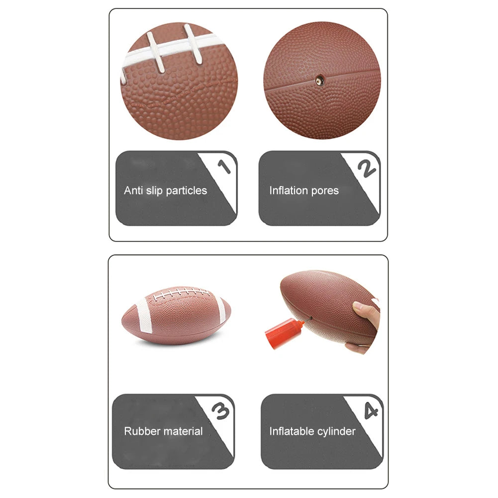 Teen Rugby & American Football – Anti-Slip Kids Game Ball with Inflator