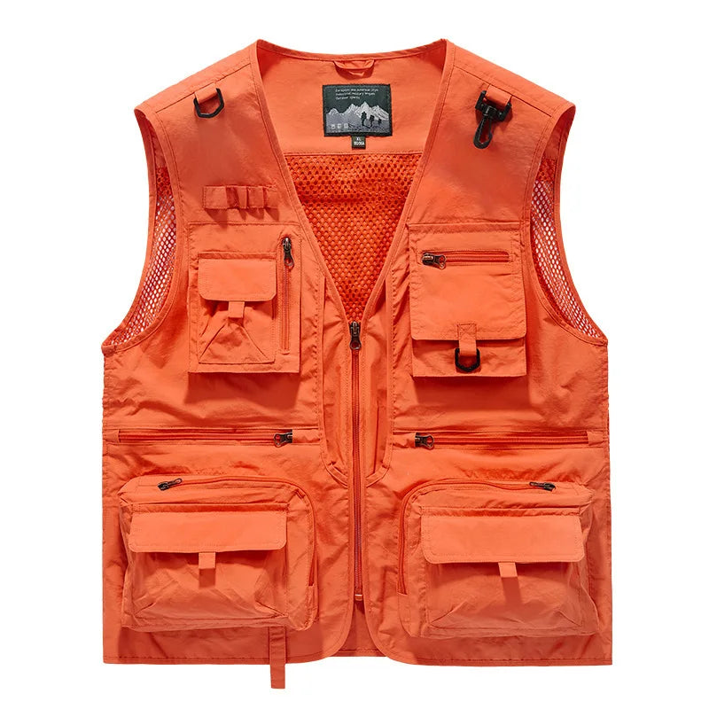 FGKKS Men’s Outdoor Multi-Pocket Vest Breathable Sports Coat