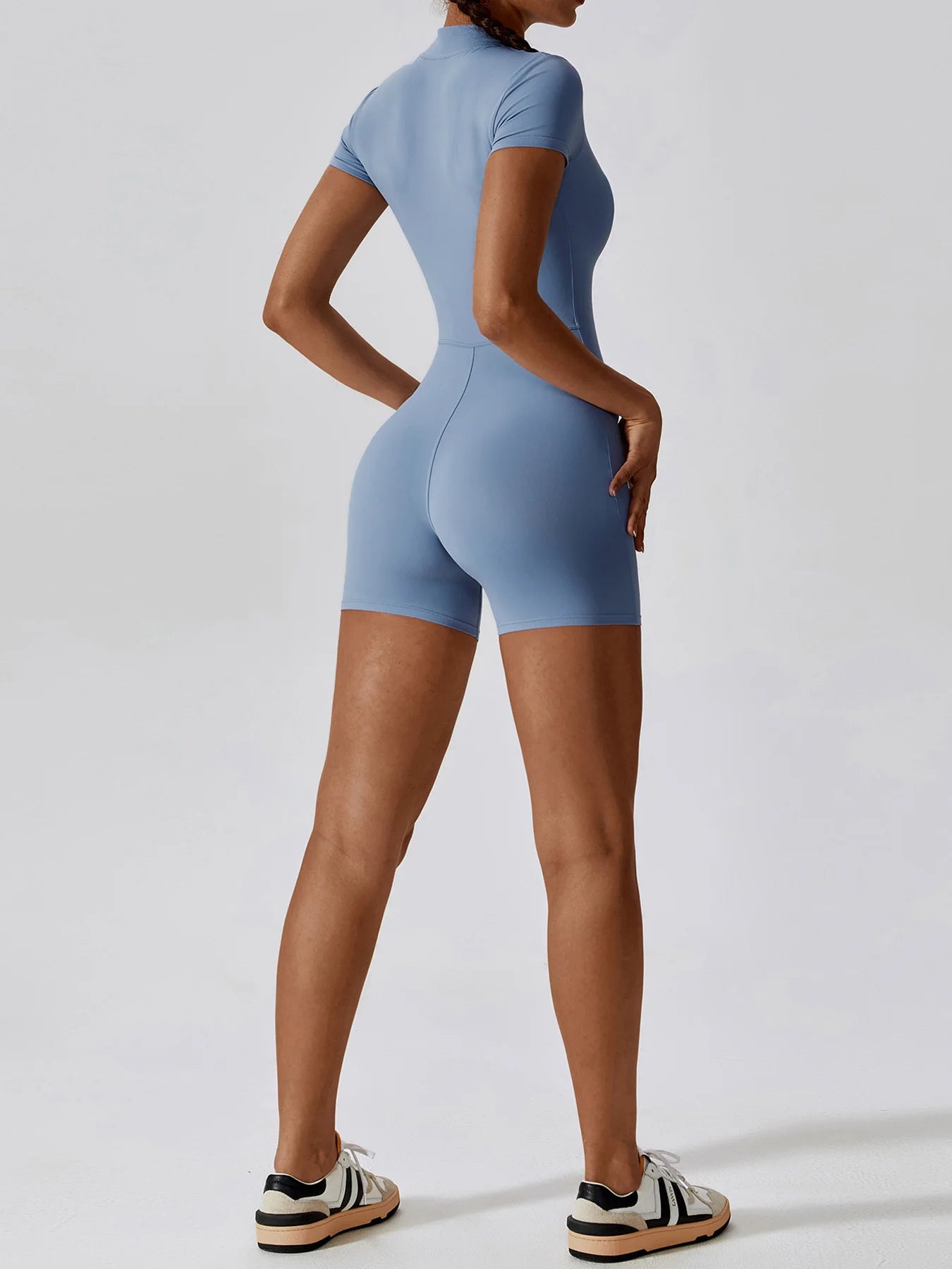 Women’s Summer Zipper Workout Jumpsuit Fitness Yoga Set