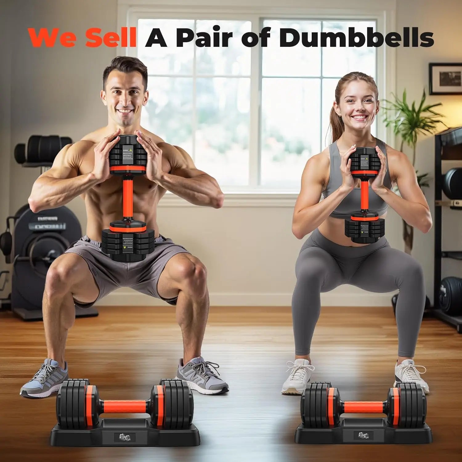 Adjustable Dumbbell Set 25LB – Anti-Slip Handle for Home Fitness