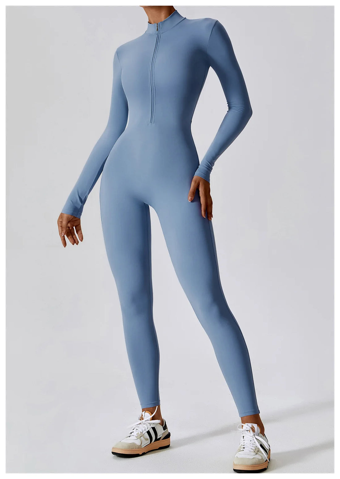 Women’s Summer Zipper Workout Jumpsuit Fitness Yoga Set