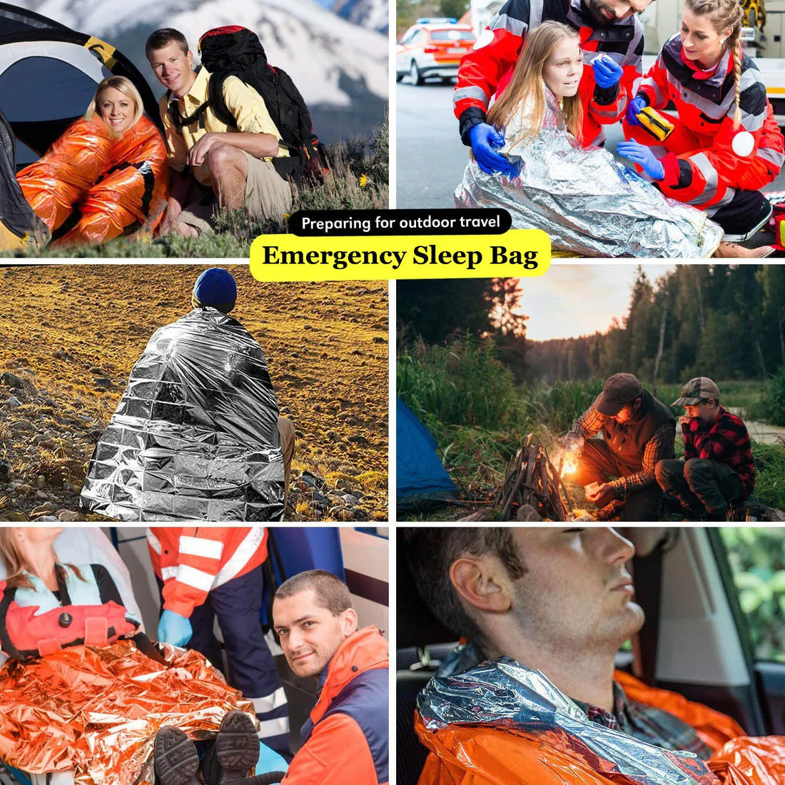 Portable Waterproof Emergency Survival Sleeping Bag Mylar Thermal Sack