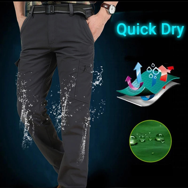 Men’s Summer Tactical Cargo Pants Lightweight Waterproof