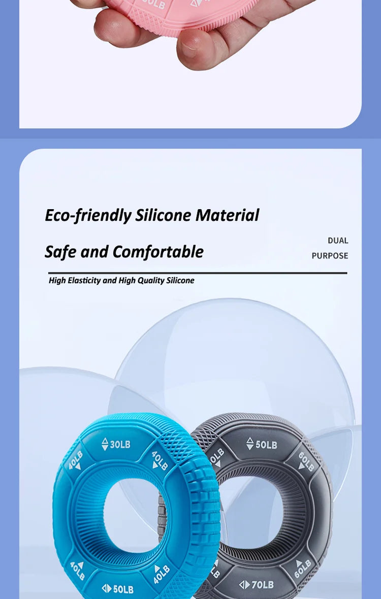 Silicone Adjustable Hand Grip Trainer 20–90LB Forearm & Finger Strengthener