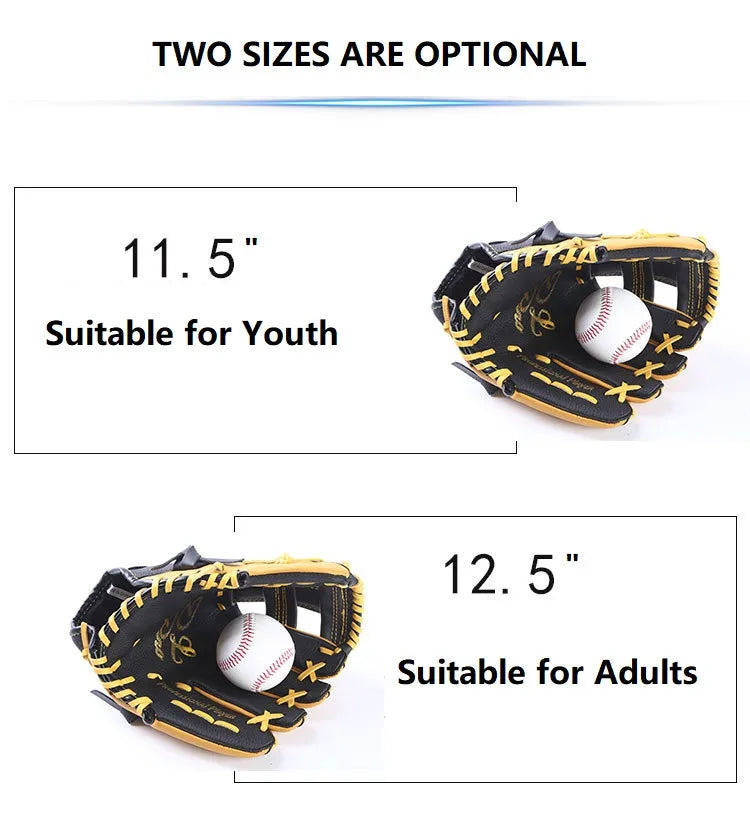 Professional Baseball Gloves – Genuine Leather Mitts for Youth & Adults (11.5–12.5")