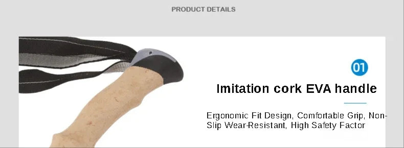 2PCS Ultralight Adjustable Trekking Poles with Quick Lock