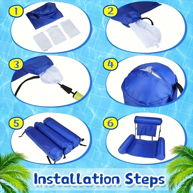 PVC Inflatable Floating Hammock Pool & Beach Lounger