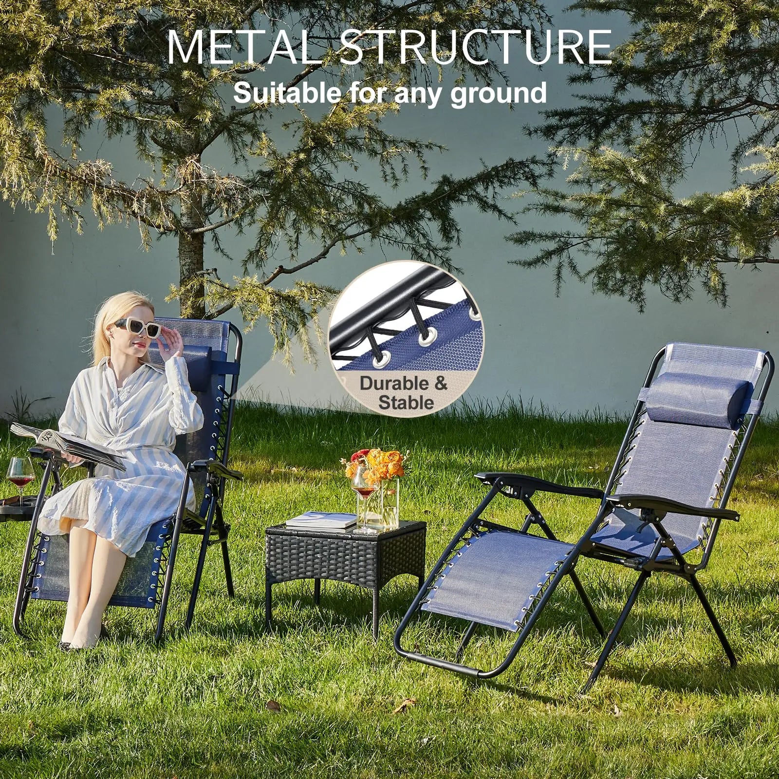 JHK Zero Gravity Recliner Chairs Set of 2 with Cup Holders