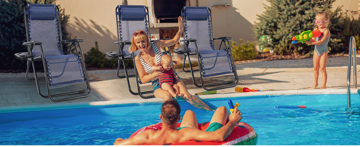 JHK Zero Gravity Recliner Chairs Set of 2 with Cup Holders